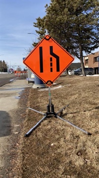 Sign stand with telescoping mast